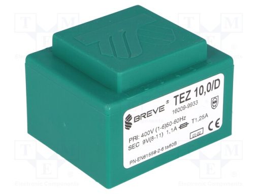 TEZ10/D400/9V_Μετασχηματιστής: χυτός; 10VA; 400VAC; 9V; 1111