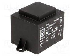 BV EI 483 1251_Μετασχηματιστής: χυτός; 15VA; 230VAC; 15V; 15V; 500mA; 500mA; PCB