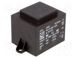 BV EI 483 1259_Μετασχηματιστής: χυτός; 15VA; 230VAC; 18V; 18V; 417mA; 417mA; PCB