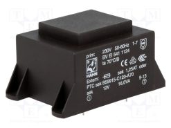 BV EI 541 1124_Μετασχηματιστής: χυτός; 16VA; 230VAC; 12V; 1333mA; PCB; BVEI