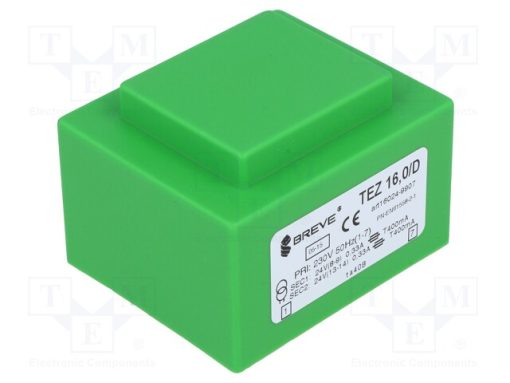 TEZ16/D230/24-24V_Μετασχηματιστής: χυτός; 16VA; 230VAC; 24V; 24V; 333