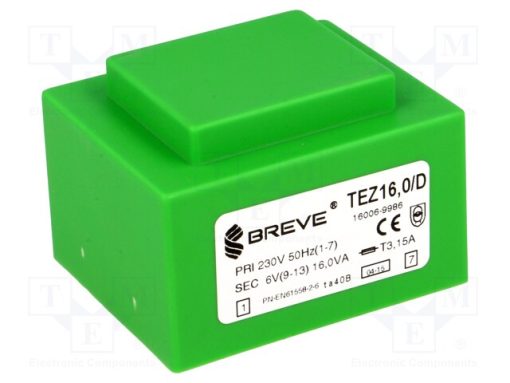 TEZ16/D230/6V_Μετασχηματιστής: χυτός; 16VA; 230VAC; 6V; 2666