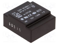 BV UI 21 0017_Μετασχηματιστής: χυτός; 1VA; 230VAC; 15V; 67mA; PCB; BVUI