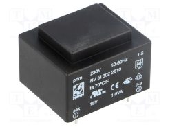 BV EI 302 2810_Μετασχηματιστής: χυτός; 1VA; 230VAC; 18V; 56mA; PCB; BVEI