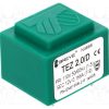 TEZ2/D110/12V_Μετασχηματιστής: χυτός; 2VA; 110VAC; 12V; PCB; IP00; A: 28mm; Β: 33mm