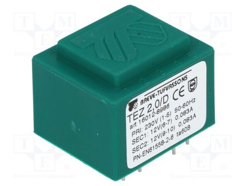 TEZ2/D230/12-12V_Μετασχηματιστής: χυτός; 2VA; 230VAC; 12V; 12V; 83