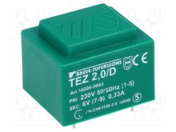 TEZ2/D230/6V_Μετασχηματιστής: χυτός; 2VA; 230VAC; 6V; 333