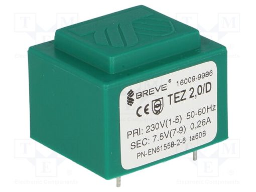 TEZ2/D230/7.5V_Μετασχηματιστής: χυτός; 2VA; 230VAC; 7