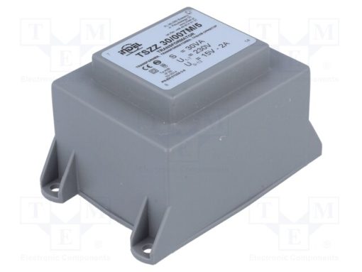 TSZZ30/007M/5_Μετασχηματιστής: χυτός; 30VA; 230VAC; 15V; 2A; PCB; IP00; A: 63