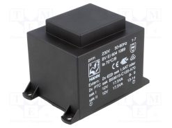 BV EI 604 1089_Μετασχηματιστής: χυτός; 35VA; 230VAC; 12V; 12V; 1458mA; 1458mA; PCB