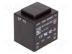 BV EI 306 3367_Μετασχηματιστής: χυτός; 3VA; 230VAC; 15V; 200mA; PCB; BVEI