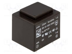 BV EI 305 2050_Μετασχηματιστής: χυτός; 3VA; 230VAC; 6V; 500mA; PCB; BVEI