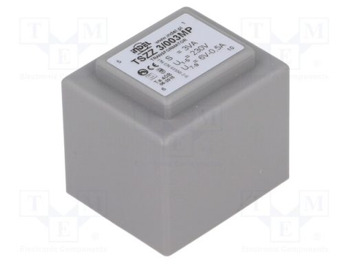 TSZZ3/003MP_Μετασχηματιστής: χυτός; 3VA; 230VAC; 6V; 500mA; PCB; IP00; A: 32