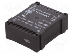 BV UI 302 0221_Μετασχηματιστής: χυτός; 4VA; 115VACx2; 12V; 12V; 166mA; 166mA; PCB