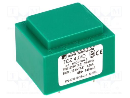 TEZ4/D230/10.5V_Μετασχηματιστής: χυτός; 4VA; 230VAC; 10