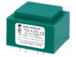 TEZ4/D230/15-15V_Μετασχηματιστής: χυτός; 4VA; 230VAC; 15V; 15V; 133