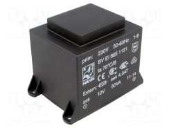 BV EI 665 1131_Μετασχηματιστής: χυτός; 50VA; 230VAC; 12V; 4167mA; PCB; BVEI