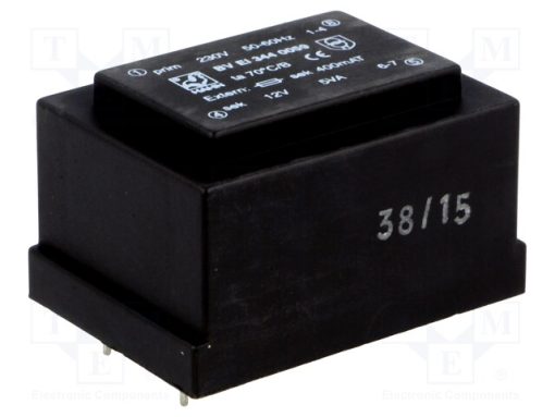 BV EI 344 0059_Μετασχηματιστής: χυτός; 5VA; 230VAC; 12V; 417mA; PCB; BVEI