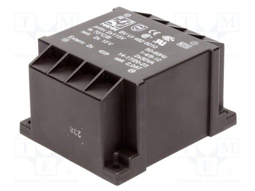 BV UI 482 0010_Μετασχηματιστής: χυτός; 60VA; 115VACx2; 15V; 15V; 2A; 2A; PCB; BVUI