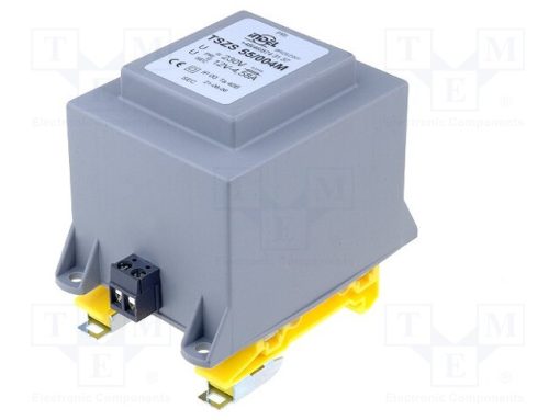 TSZS 60/004M_Μετασχηματιστής: χυτός; 60VA; 230VAC; 12V; 5A; για ράγα DIN; IP00