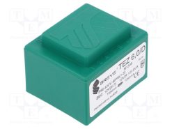 TEZ6/D400/12-12V_Μετασχηματιστής: χυτός; 6VA; 400VAC; 12V; 12V; 250mA; 250mA; PCB