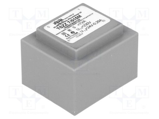 TSZZ7/015M_Μετασχηματιστής: χυτός; 7VA; 230VAC; 24V; 290mA; PCB; IP00; A: 45mm