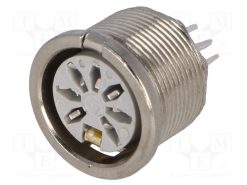 690-0700_Πρίζα; DIN; θηλυκά; PIN: 7; Διάγραμμα: 270°; THT; 34V; 2A; Επάργυρη