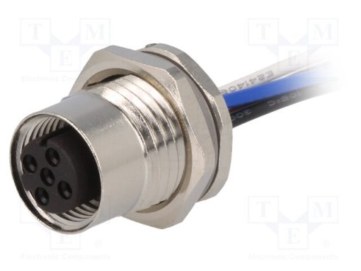 T4171110504-001_Πρίζα; M12; PIN: 4; θηλυκά; κωδικός D-Ethernet; αγωγοί; IP67; ευθύς