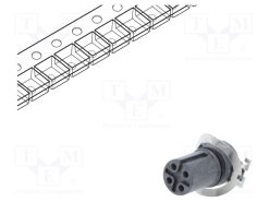 MSAS-04PFFT-EE0001_Πρίζα; M12; PIN: 4; θηλυκά; κωδικός Α-DeviceNet / CANopen; για PCB