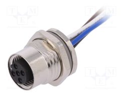 T4171110405-001_Πρίζα; M12; PIN: 5; θηλυκά; κωδικός B-Profibus; αγωγοί; IP67; ευθύς