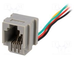 RJ11GL_Πρίζα; RJ11; 200mm; PIN: 4; με εμπλοκή τερματικού πίνακα