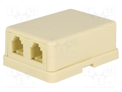 RJ11GN-MX2_Πρίζα; RJ11; διπλή; Διάγραμμα: 6p4c; επιτοίχια