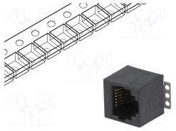 RJJU-66-143-E1V-014_Πρίζα; RJ12; PIN: 6; Κατ: 5; Διάγραμμα: 6p6c; SMT; κάθετη