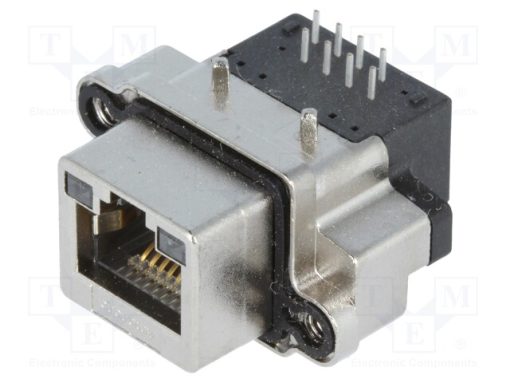 MRJR-5380-01_Πρίζα; RJ45; IP68; για πίνακα; THT; γωνιακός 90°; Ράστερ οπών: 24mm