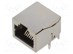 1091946_Πρίζα; RJ45; PIN: 8; Επίχρυση; Διάγραμμα: 8p8c; για PCB; THT