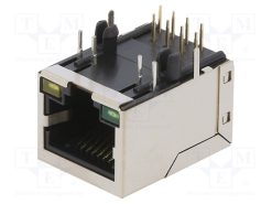 1149866_Πρίζα; RJ45; PIN: 8; Επίχρυση; Διάγραμμα: 8p8c; για PCB; THT