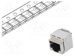 RJJS-88-143-E1V-039_Πρίζα; RJ45; PIN: 8; Κατ: 5; θωρακισμένα; Διάγραμμα: 8p8c; SMT; κάθετη