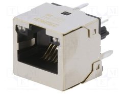 1091947_Πρίζα; RJ45; PIN: 8; με δίοδο LED; Επίχρυση; Διάγραμμα: 8p8c; THT