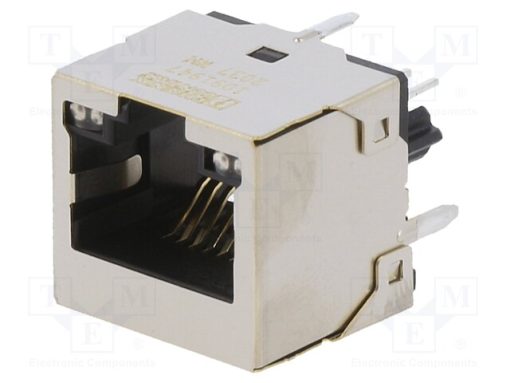 1091947_Πρίζα; RJ45; PIN: 8; με δίοδο LED; Επίχρυση; Διάγραμμα: 8p8c; THT