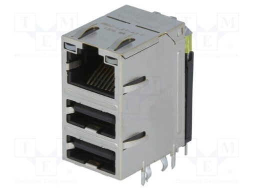 0862-1J1T-43-F_Πρίζα; RJ45 + USB A; PIN: 8; θωρακισμένα