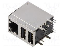 MTJ-DUSB-88JX1-FS-RL35-M86C_Πρίζα; RJ45 + USB A; PIN: 8; θωρακισμένα