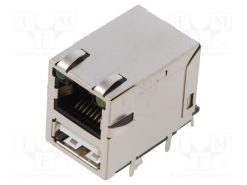 MTJ-USB-88JX1-FS-PG-LH-M41C_Πρίζα; RJ45 + USB A; PIN: 8; θωρακισμένα