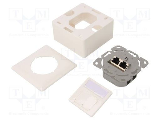 NP0006A_Πρίζα; RJ45; Κατ: 6; Keystone; RJ45 πρίζα χ 2; λευκό; επιτοίχια