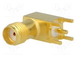 3-1478978-1_Πρίζα; SMA; θηλυκά; γωνιακός 90°; 50Ω; THT; για PCB; POM; Επίχρυση