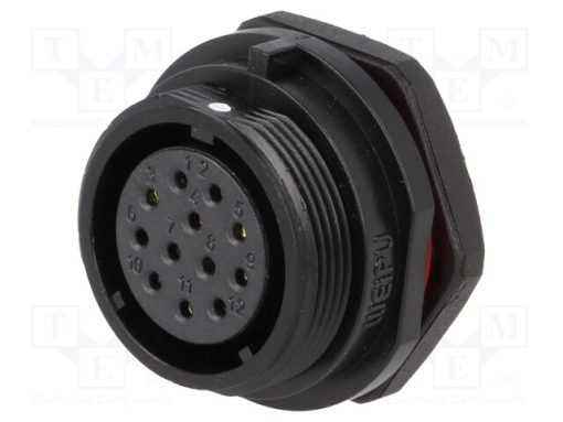 SP2112/S12-1N_Πρίζα; SP21; θηλυκά; PIN: 12; IP68; 5A; κόλληση; 400V; 0