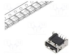 87583-3010RPALF_Πρίζα; USB A; 2.0; SMT; για PCB; Επίχρυση; οριζόντια; μαύρο