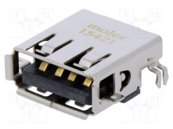 482580002_Πρίζα; USB A; για PCB; THT; PIN: 4; γωνιακός 90°; USB 2.0; Επίχρυση