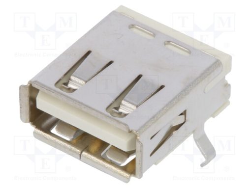 676433910_Πρίζα; USB A; για PCB; THT; PIN: 4; γωνιακός 90°; θωρακισμένα