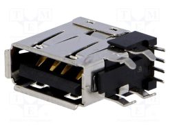 673298000_Πρίζα; USB A; για PCB; THT; PIN: 4; πλευρικές