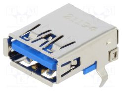 484050003_Πρίζα; USB A; για PCB; THT; PIN: 9; γωνιακός 90°; USB 3.0; Επίχρυση